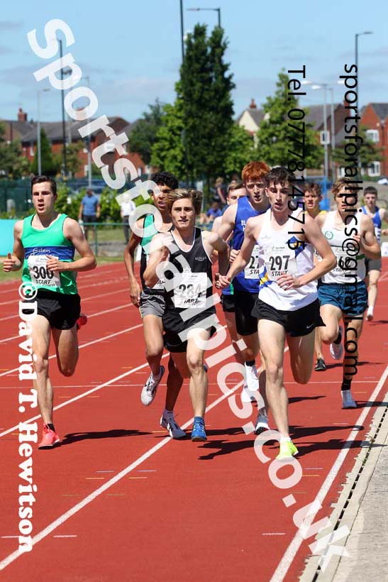 Mens under-20s 1500 metres, 2021 Northern Senior and Under-20s Champs., Leigh. Photo: David T. Hewitson/Sports for All Pics